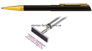 Ручка со штампом Heri 3020М, позолоченный корпус (флеш)